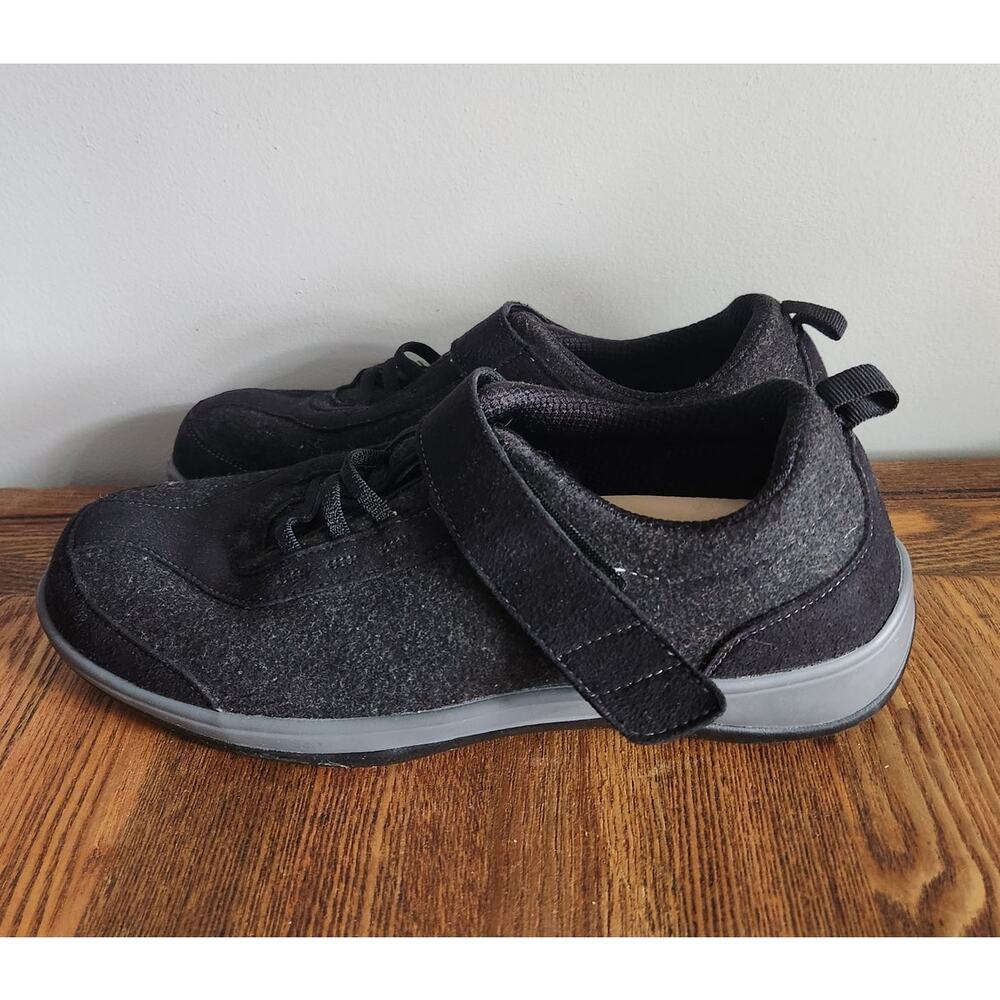 Womens Orthofeet 811 Volcano Black Grey Wool Casual Orthotic Shoes Sz 10.5 B